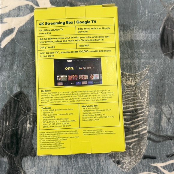 Onn Black 4K Streaming Box with Google TV - Picture 2 of 3